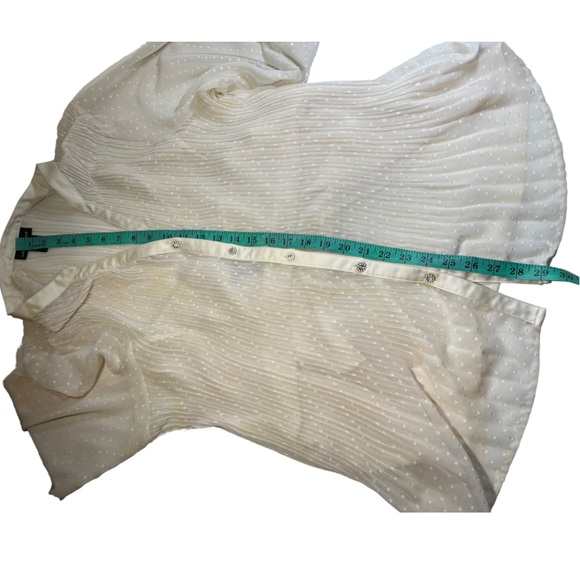 Lane Bryant Sheer Cream Pleated Blouse size 22/24 - Picture 15 of 16